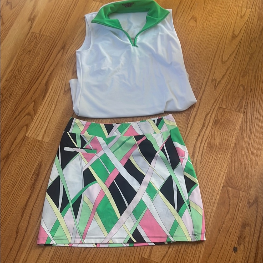 Kelly M Stylish Women's tennis golf Skort set with Geometric Pattern XS